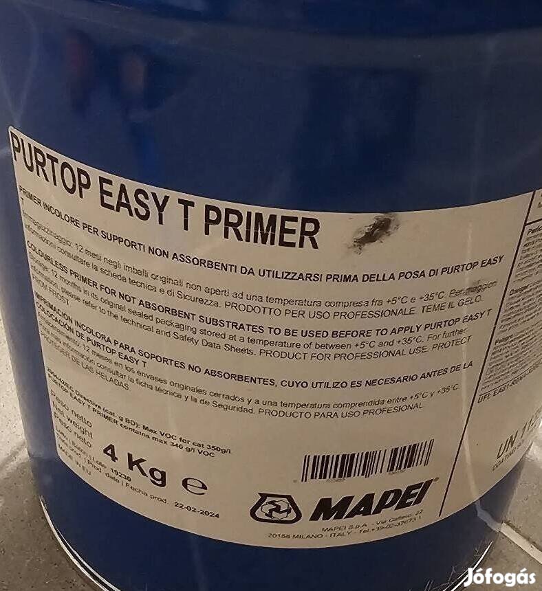 Vízszigetelő alapozó Mapei Purtop Easy T Primer  kb. 3 kg