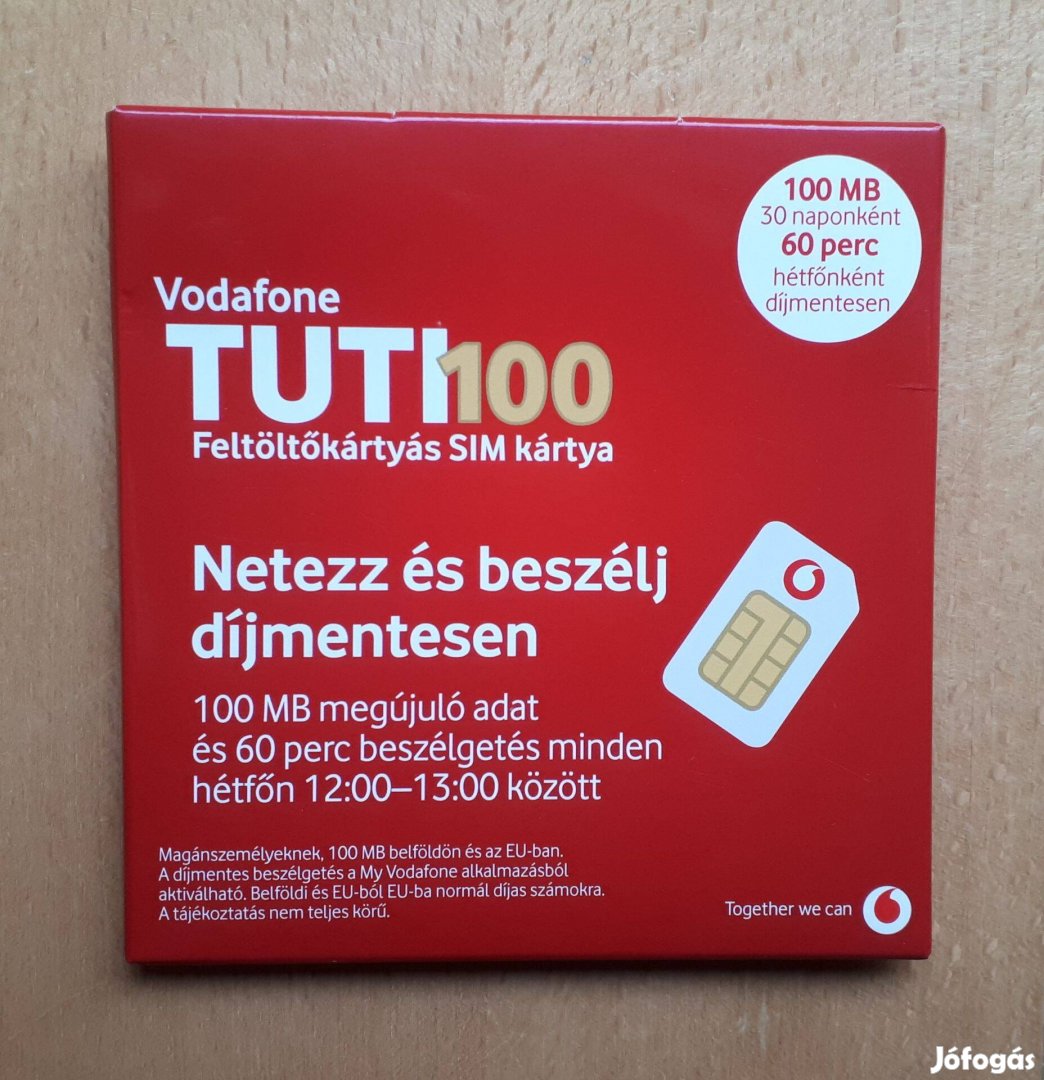 Vodafone SIM kártya könnyen megjegyezhető számmal