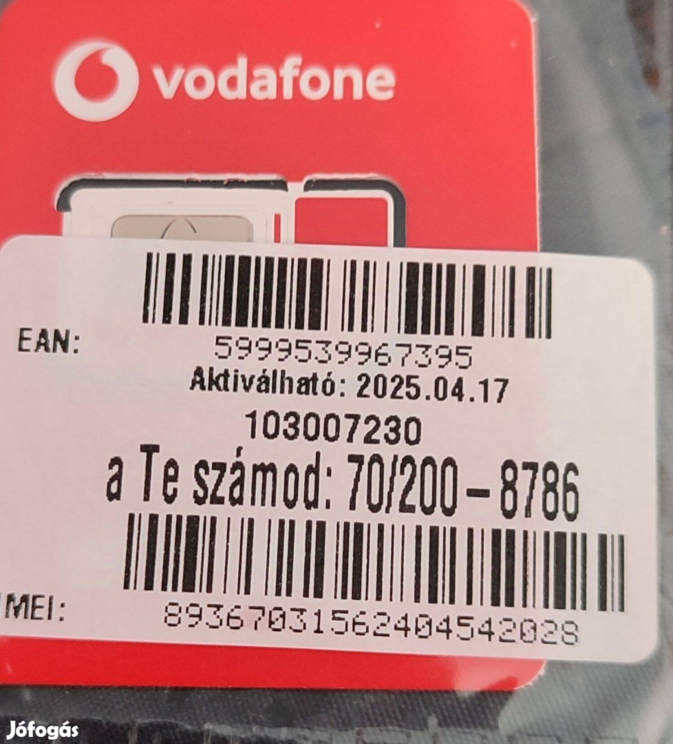 Vodafone jobb szám eladó