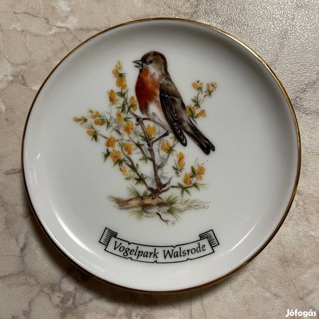 Vogelpark walsrode színes madaras 4 db porcelán tálka gyűjtői darab
