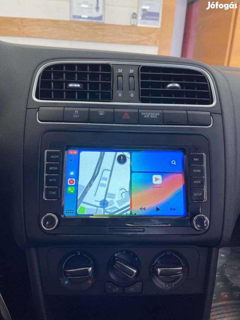 Volkswagen Carplay Multimédia Android GPS Rádió Tolatókamerával