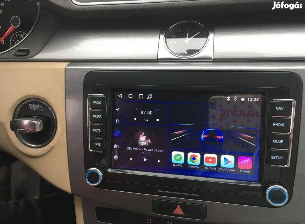 Volkswagen Carplay Multimédia Android GPS Rádió Tolatókamerával