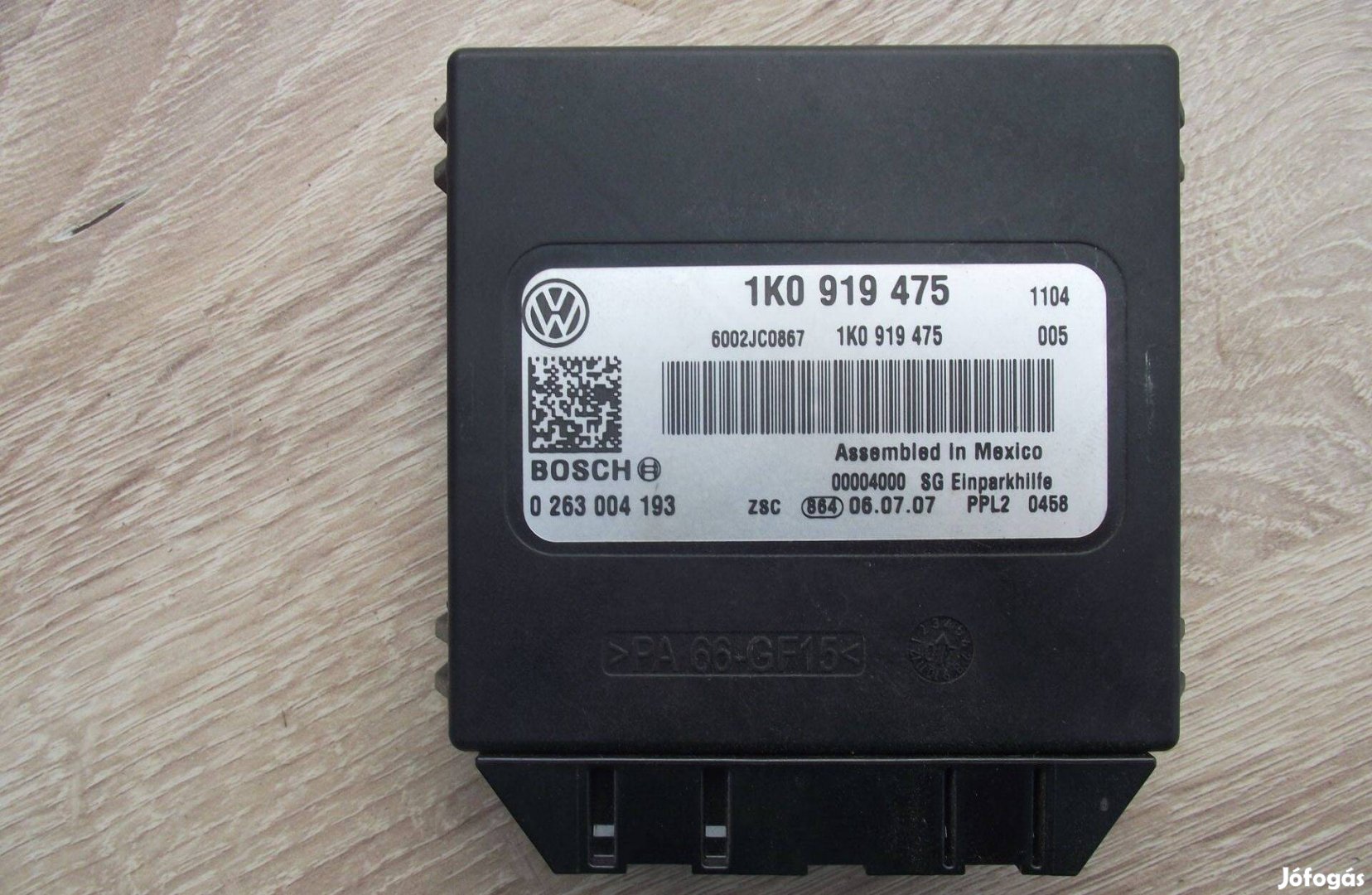 Volkswagen Eos Golf 5 Jetta radar vezérlő 1K0919475 2004-2010