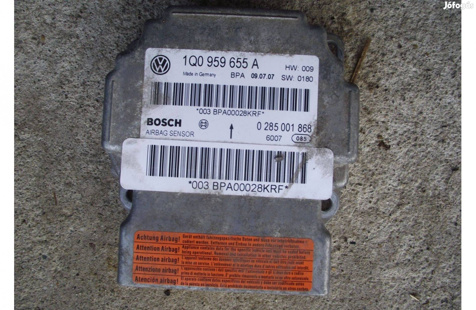 Volkswagen Eos légzsák vezérlő 1Q0959655A 2006-2012
