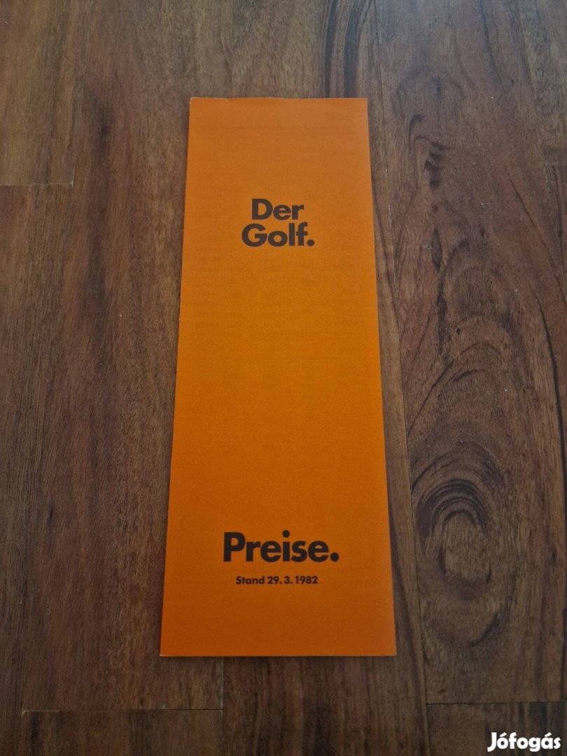 Volkswagen Golf 1 Gyári Árlista 1982