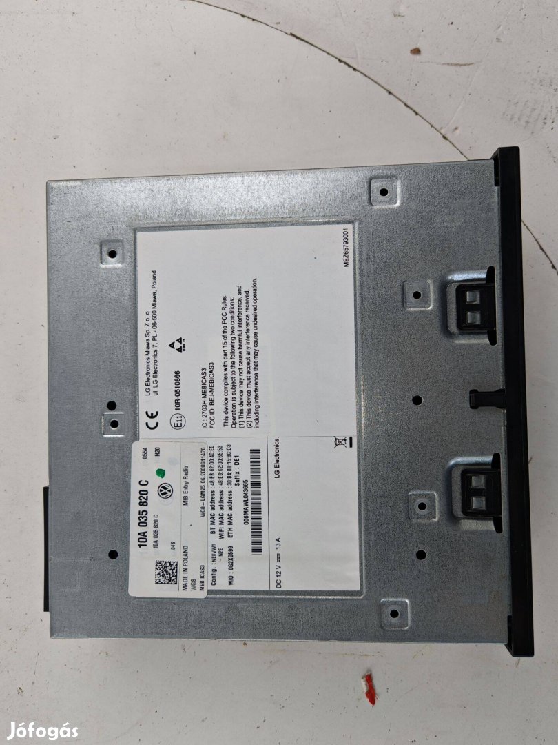 Volkswagen ID.3 multimédiás fejegység használt 10A035820C