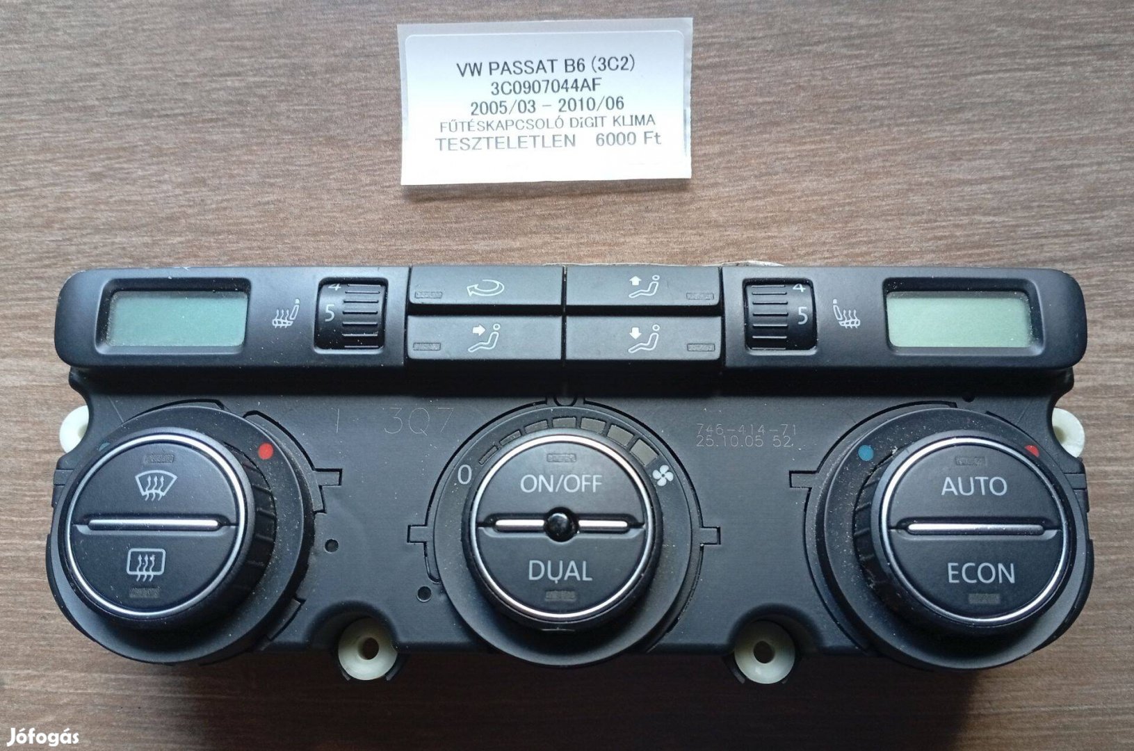 Volkswagen Passat B6 (3C2) fűtéskapcsoló (digit klímás), teszteletlen!