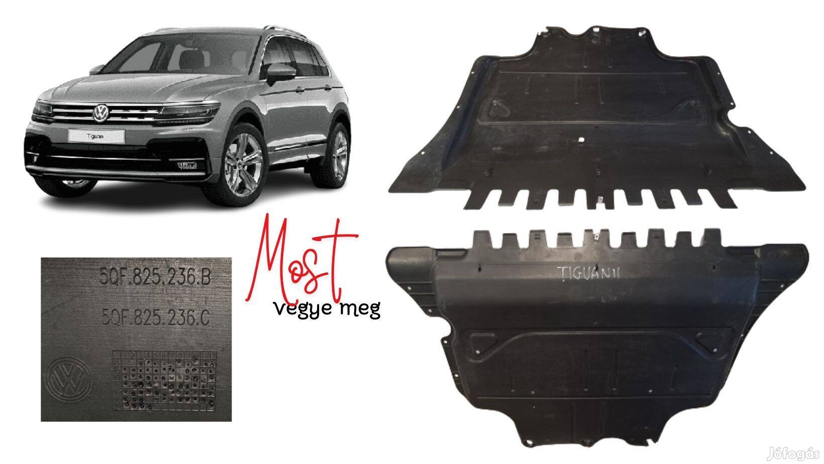 Volkswagen Tiguan II. motorfedél motorvédő 5QF825236A