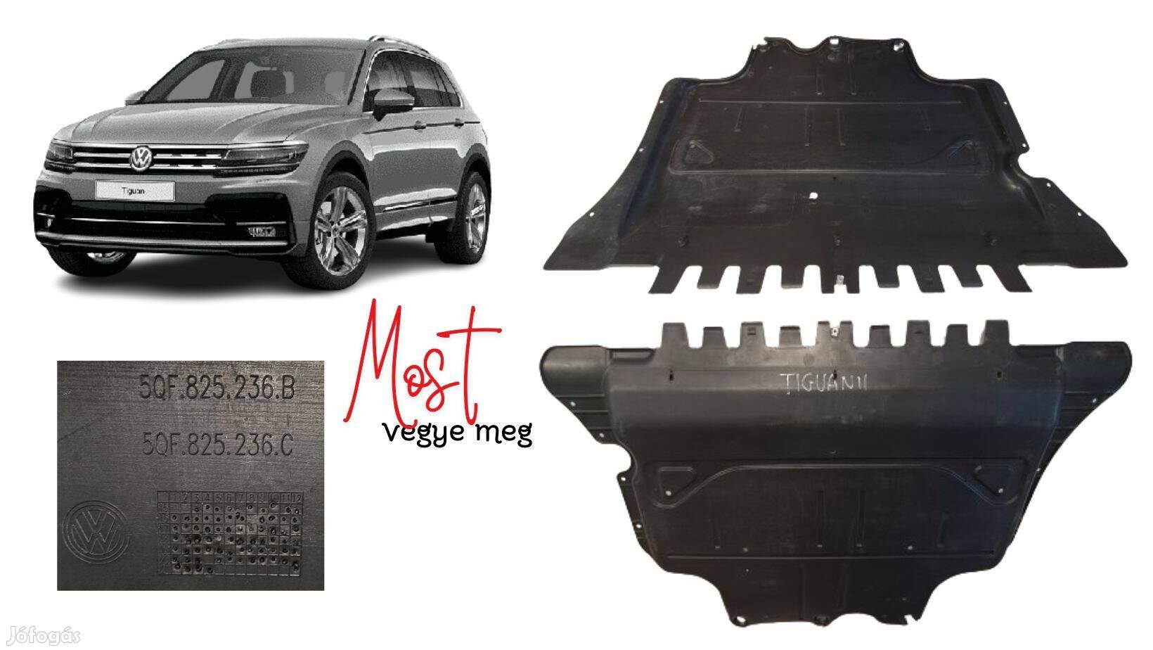 Volkswagen Tiguan II. motorfedél motorvédő 5QF825236A