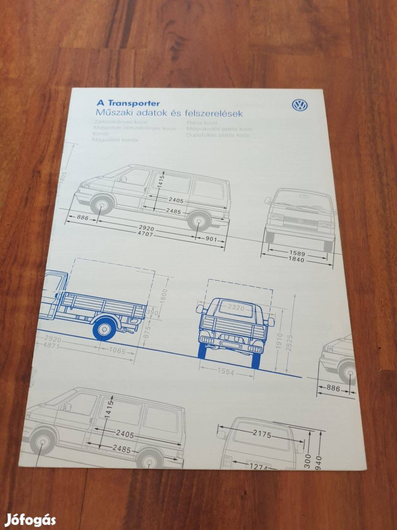 Volkswagen Transporter T4 Műszaki Adatok Prospektus 1996 Magyar Nyelv