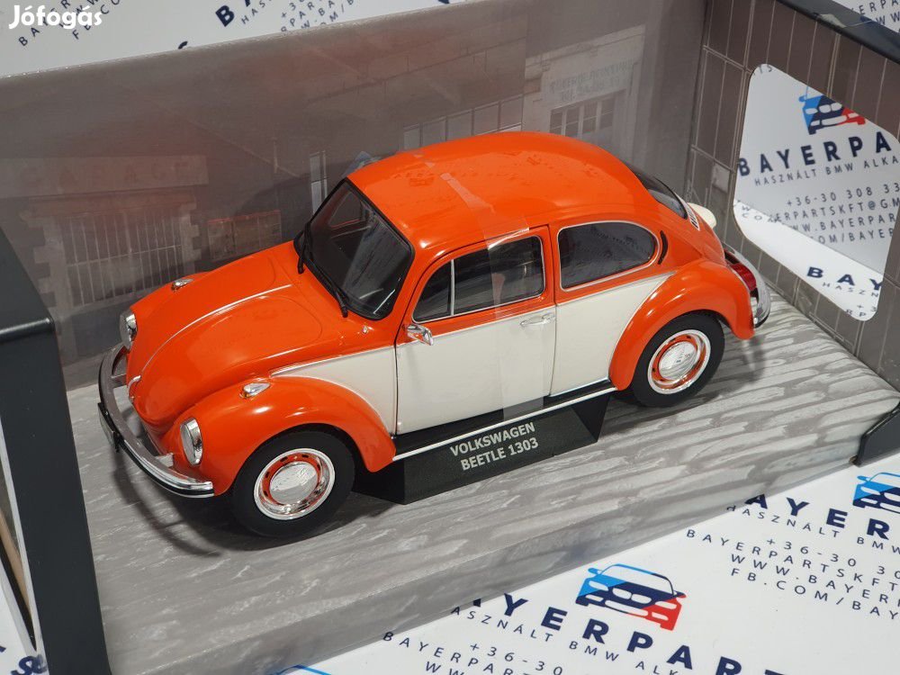 Volkswagen VW Beetle Bogár bogárhátú 1303 1974 narancs/fehér 1:18 1/1