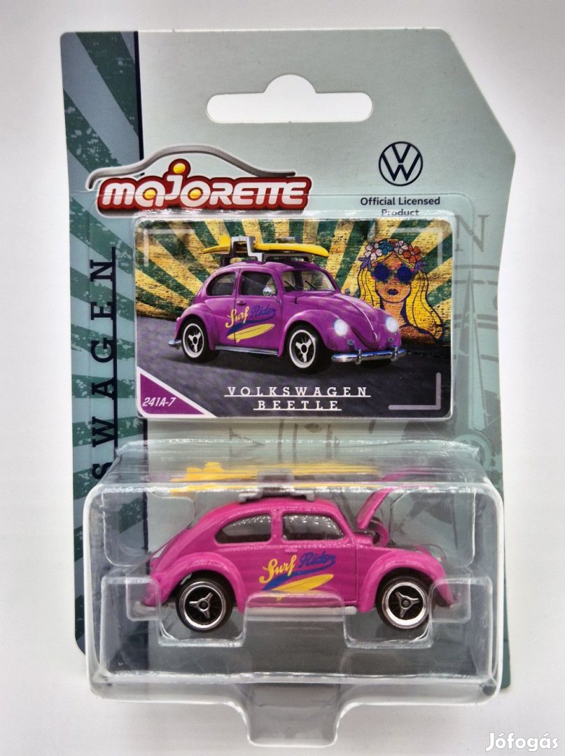 Volkswagen VW Beetle Bogár szörffel (241A-7) -  Majorette - 1:64