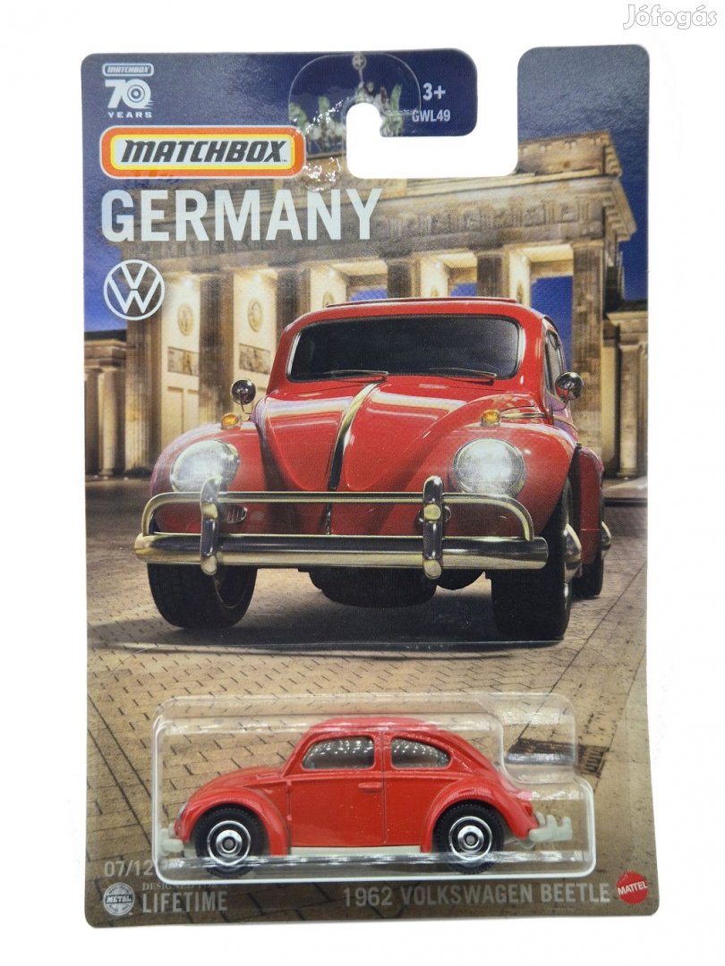 Volkswagen VW Bogár (1962) - piros -  Matchbox - 1:64