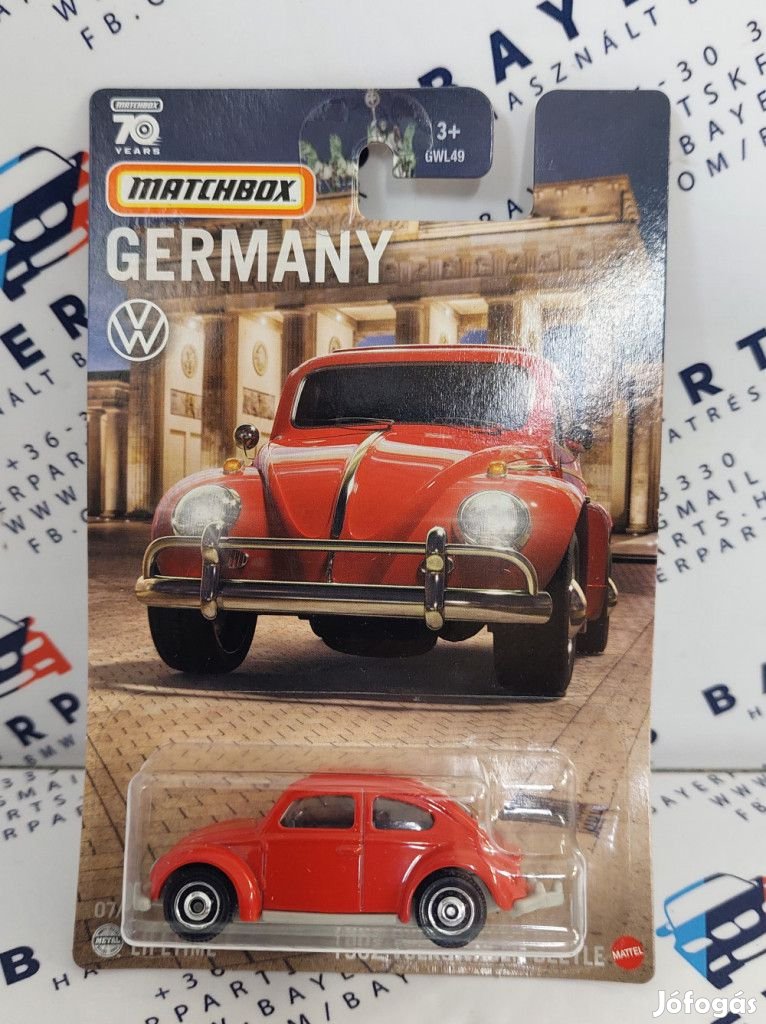 Volkswagen VW Bogár (1962) - piros -  Matchbox - 1:64