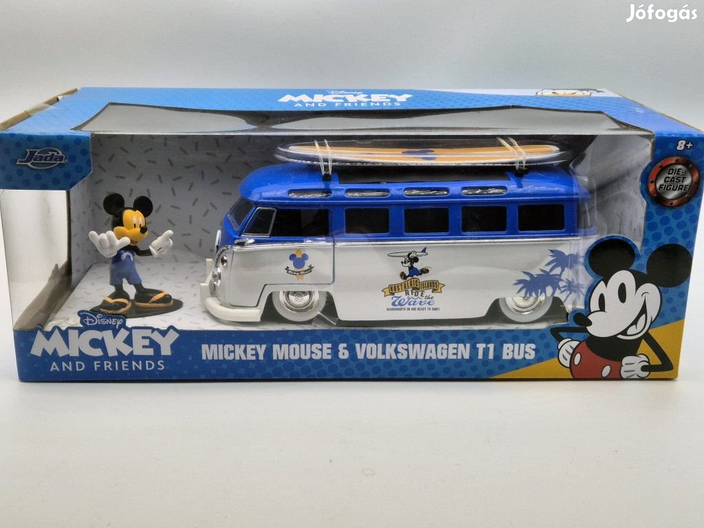Volkswagen VW T1 Samba minibus - Mickey egér figurával -  Jada - 1:24