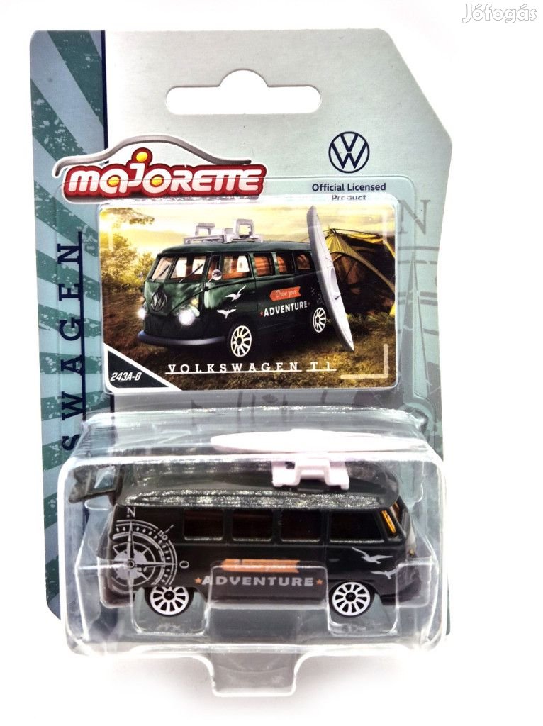 Volkswagen VW T1 transporter Minibus (1962) - zöld -  Majorette - 1:6