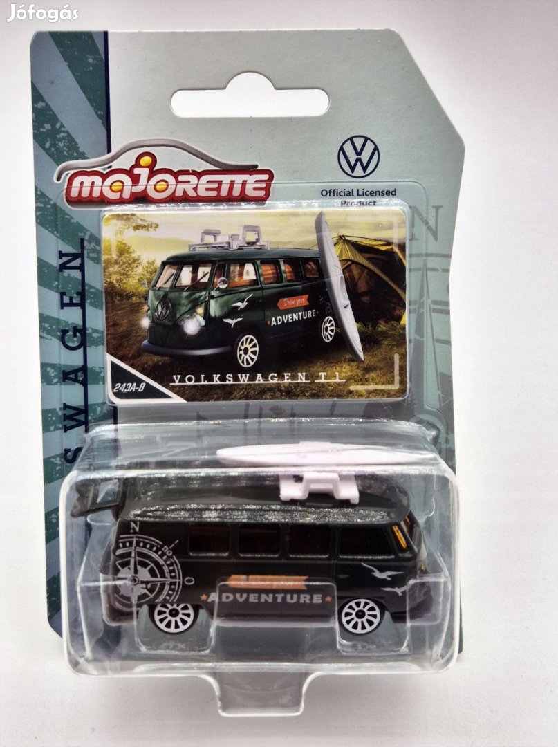 Volkswagen VW T1 transporter Minibus (1962) - zöld -  Majorette - 1:6