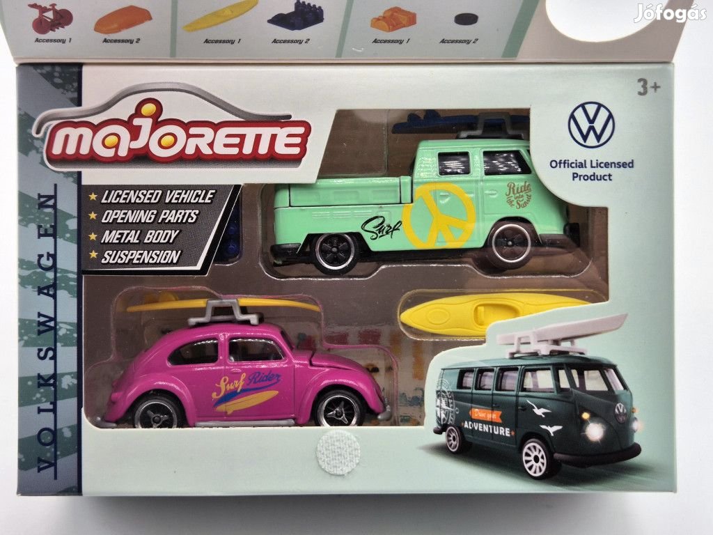 Volkswagen VW szett - VW Beetle bogár - VW T1 transporter -  Majorett