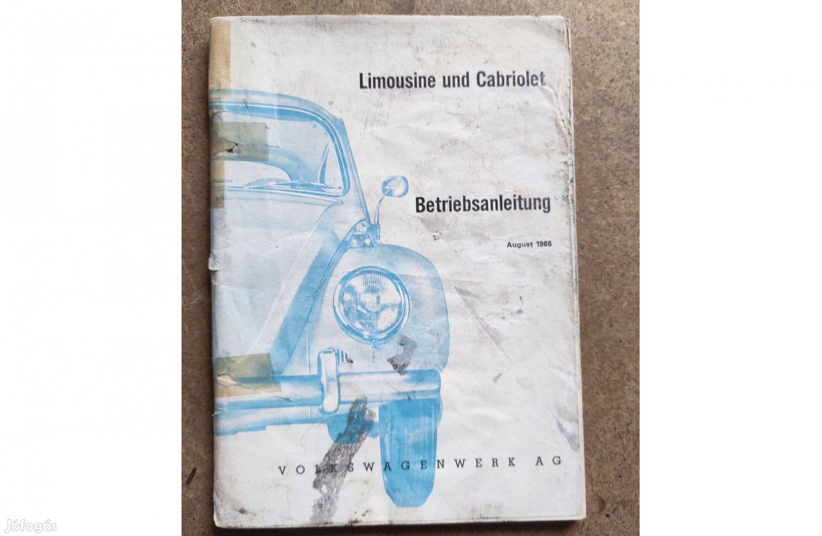 Volkswagen Vw. Bogár Cabrio kezelési útmutató. 1965