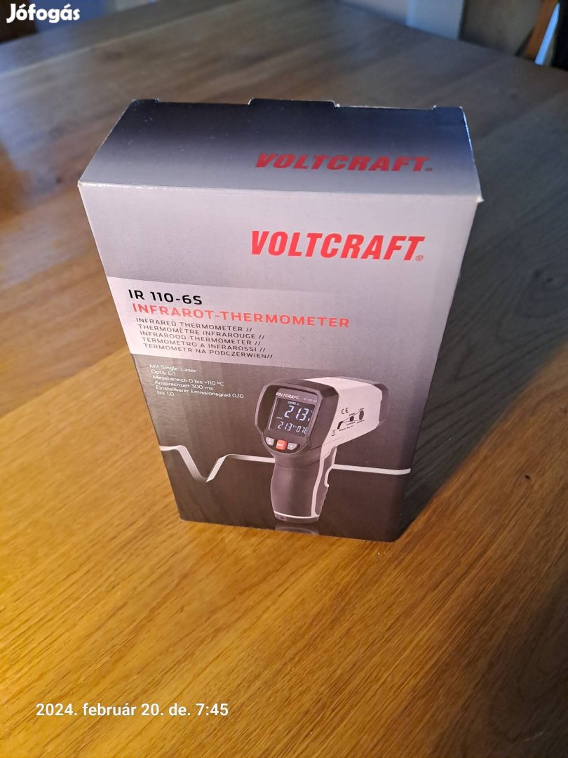 Voltcraft IR 110-6S Lézeres Infra Hőmérő Új 14EFt