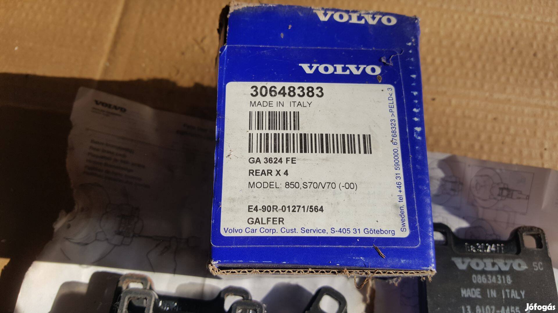 Volvo 30648383 30793802 850 S70 V70 C70 hátsó fékbetét