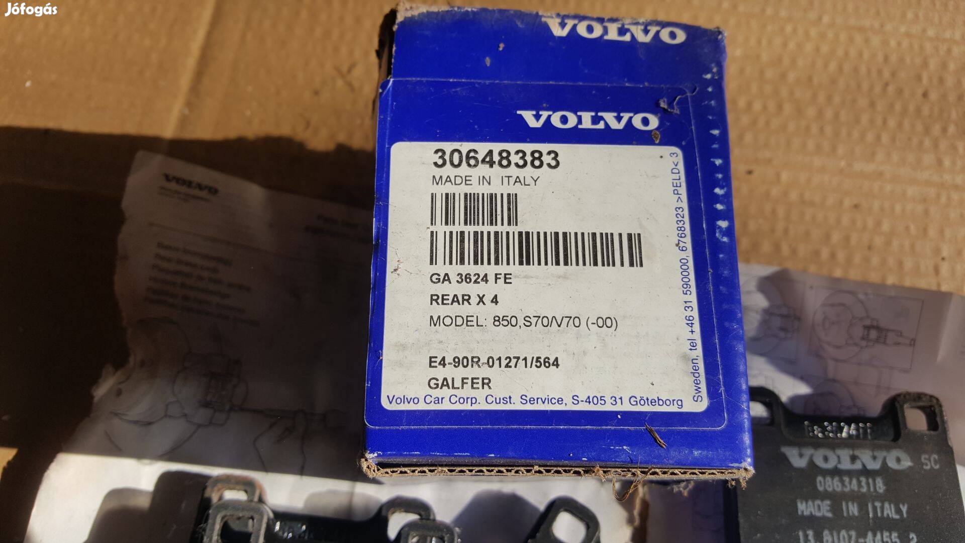 Volvo 30648383 30793802 850 S70 V70 C70 hátsó fékbetét