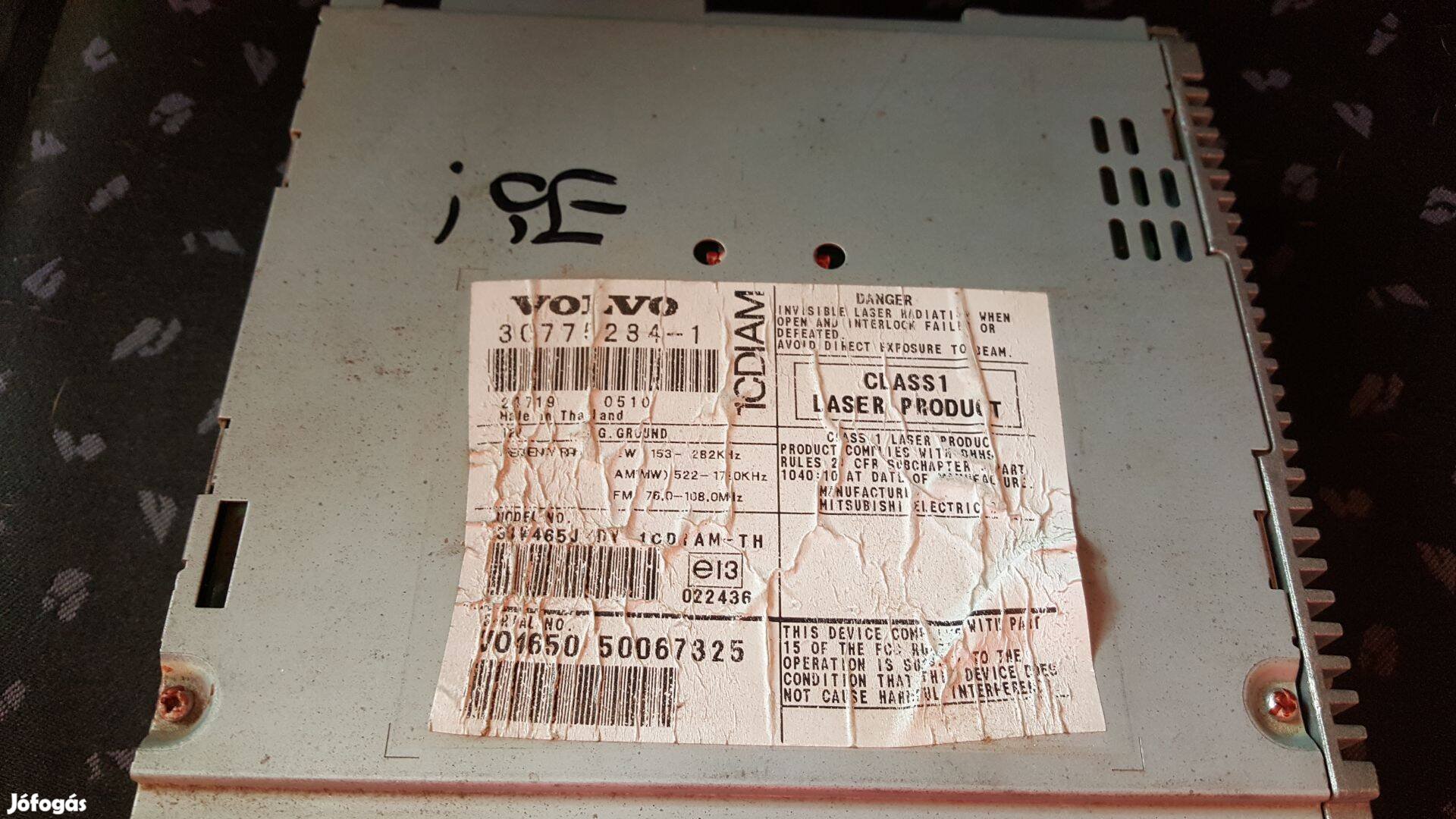 Volvo 30775284 S40 V50 C30 C70 CD-lejátszó rádió
