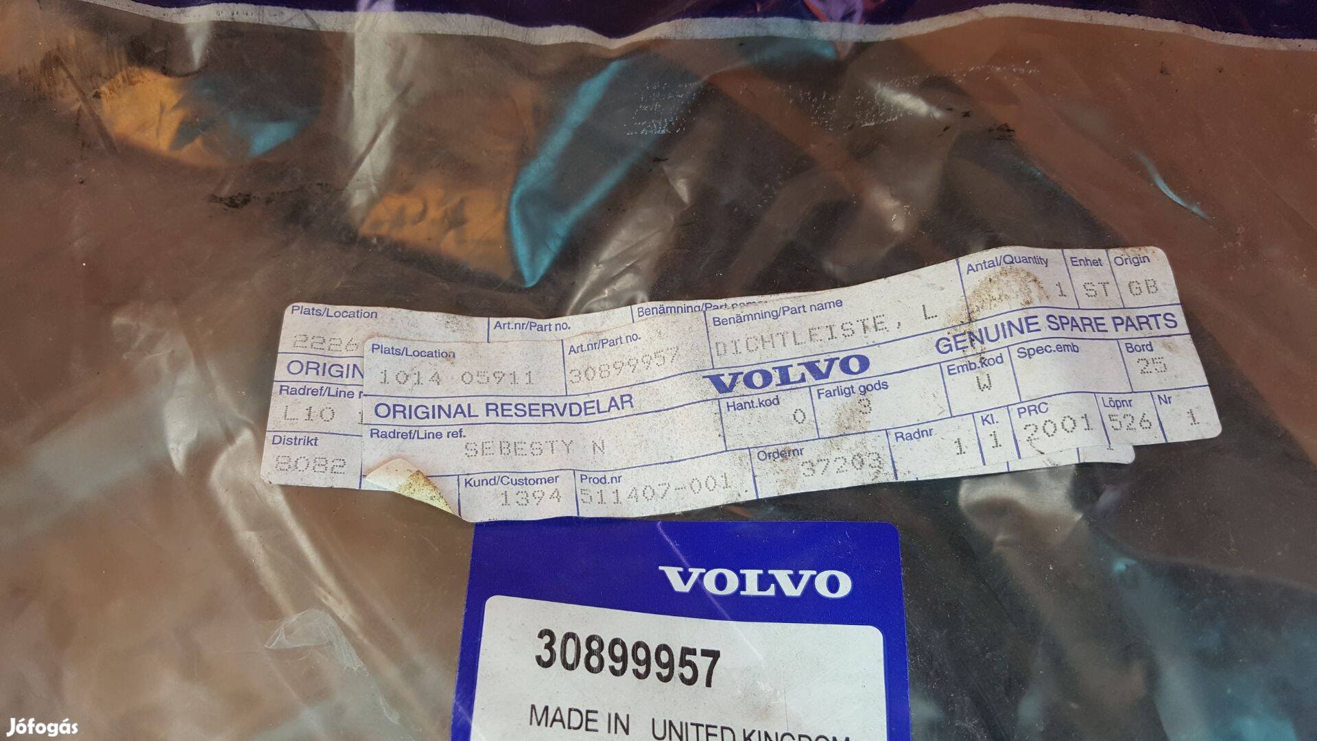 Volvo 30899957 S40 V40 bal első ajtókéder