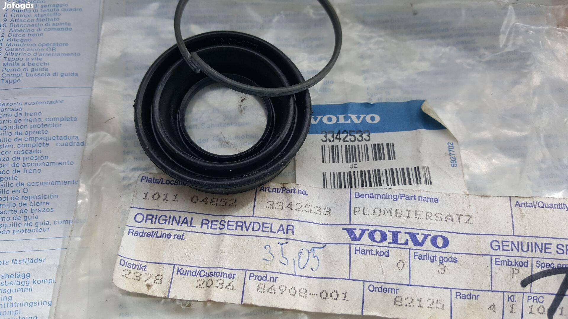 Volvo 3342533 440 460 480 hátsó féknyereg tömítőgyűrű