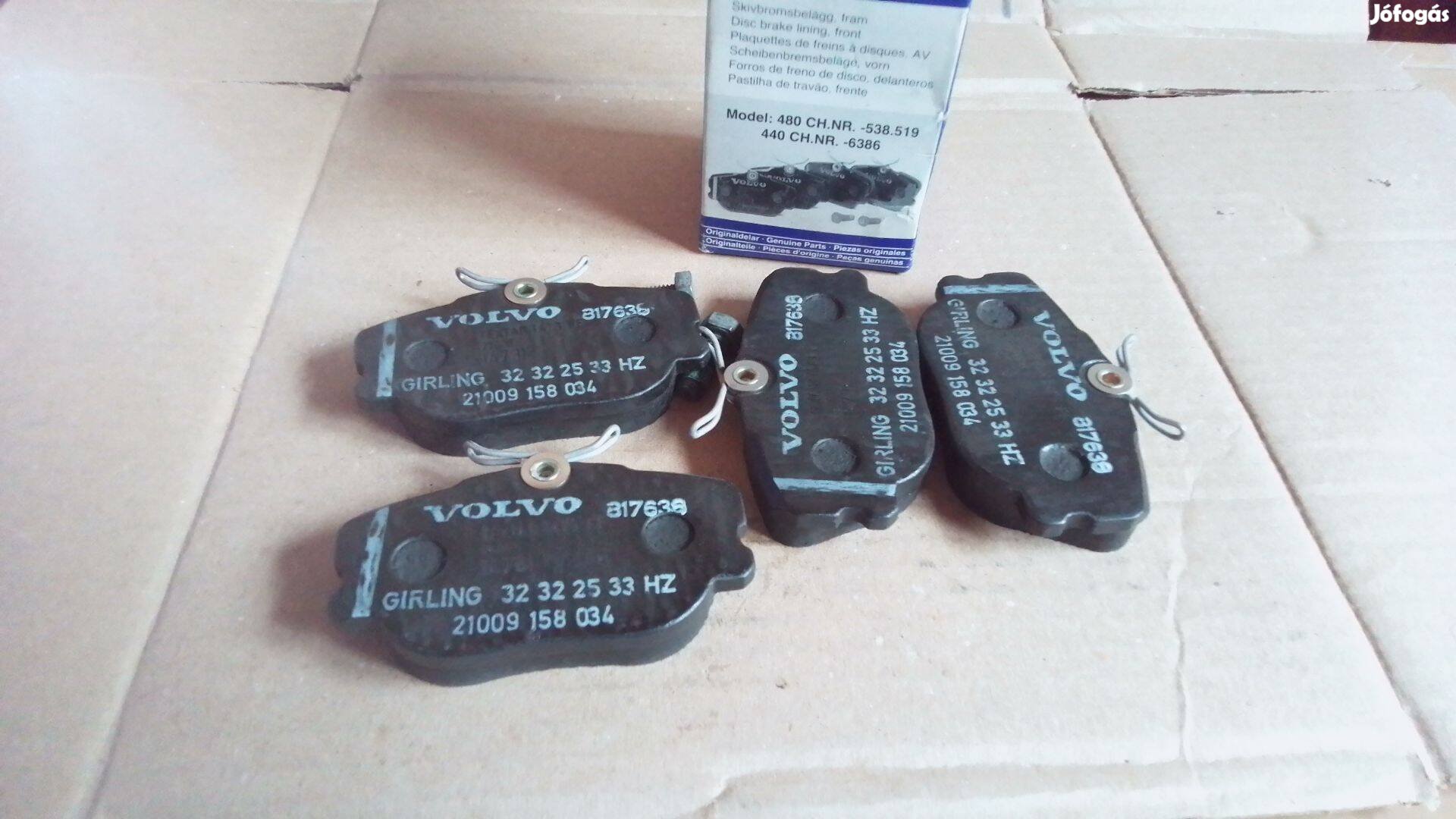 Volvo 3343433 440 460 480 első fékbetét