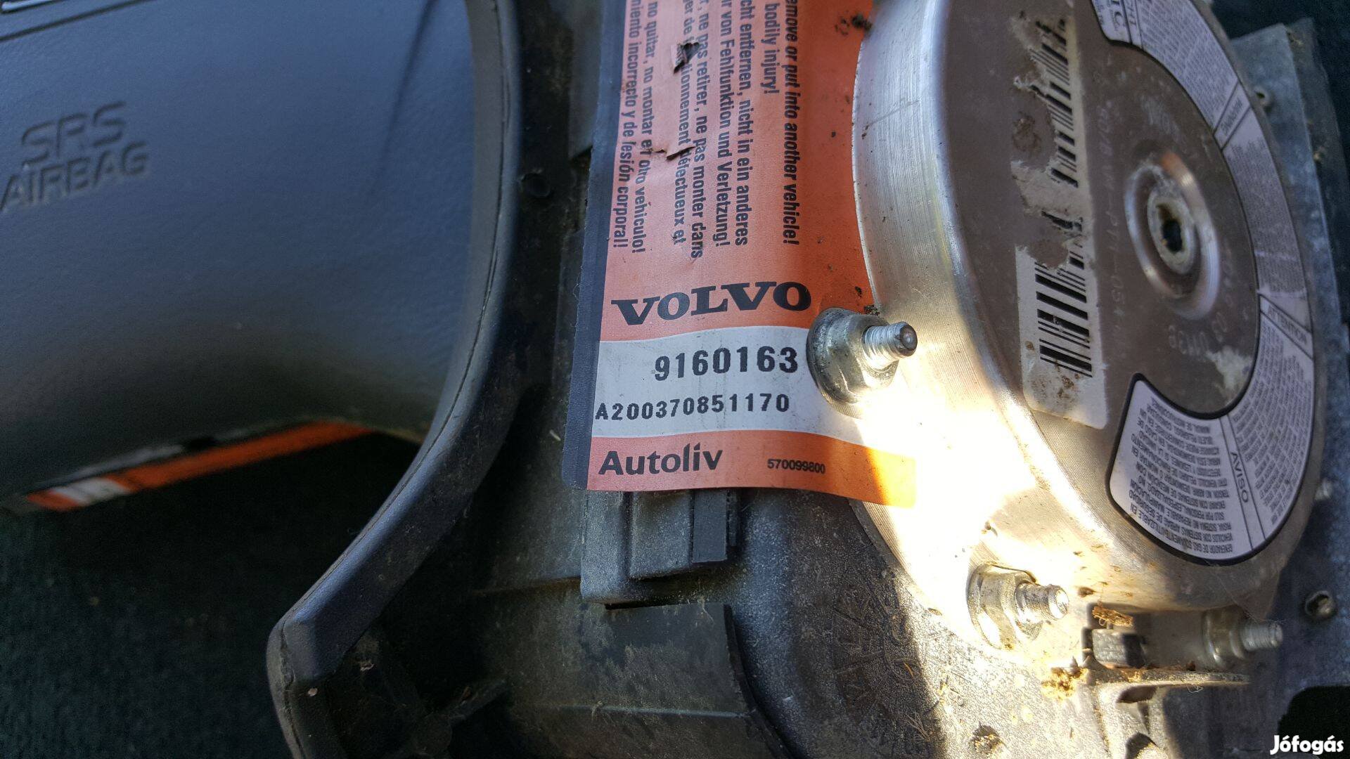 Volvo 9160163 S70 V70 C70 C70 airbag légzsák