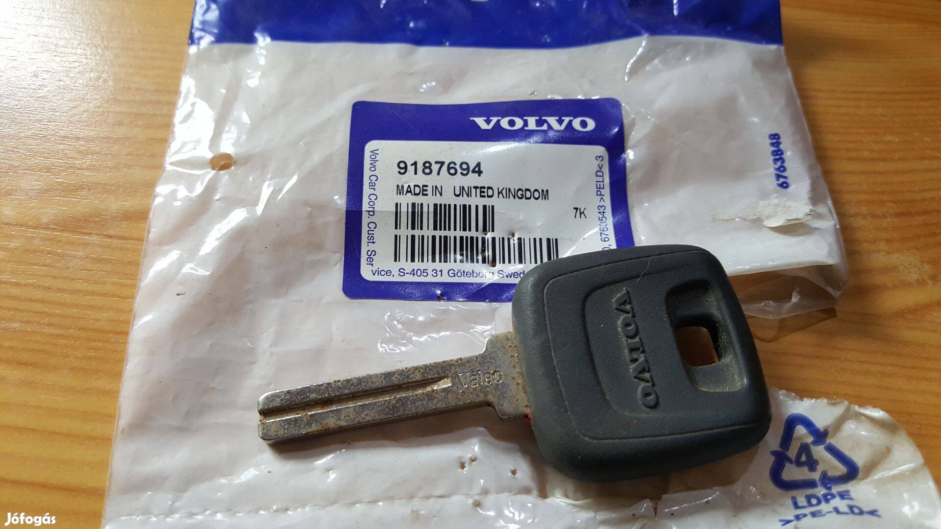 Volvo 9187694 850 940 960 S70 V70 XC70 C70 immos nyers kulcs