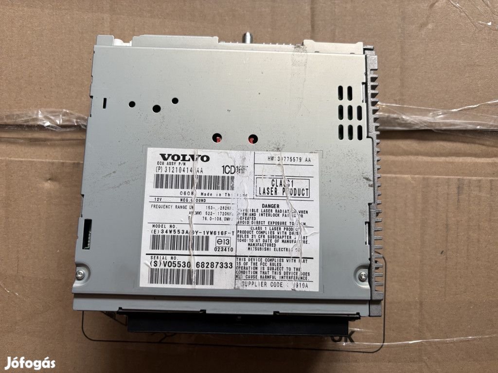Volvo S40, V40, V50 gyári rádió fejegység 31210414AA