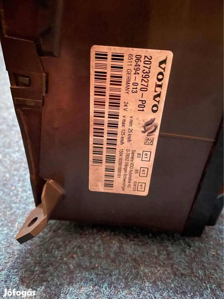 Volvo kamion műszerfal