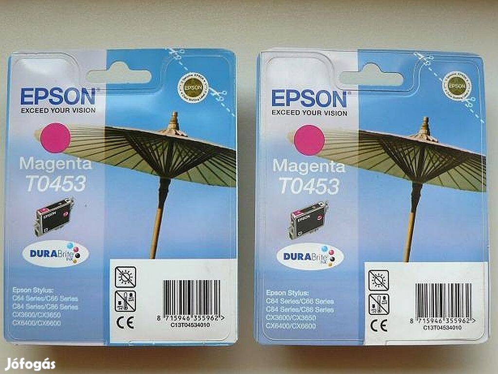 Vörös Epson T0453 tintapatron ; T04534010 eredeti tinta = 2540.-Ft