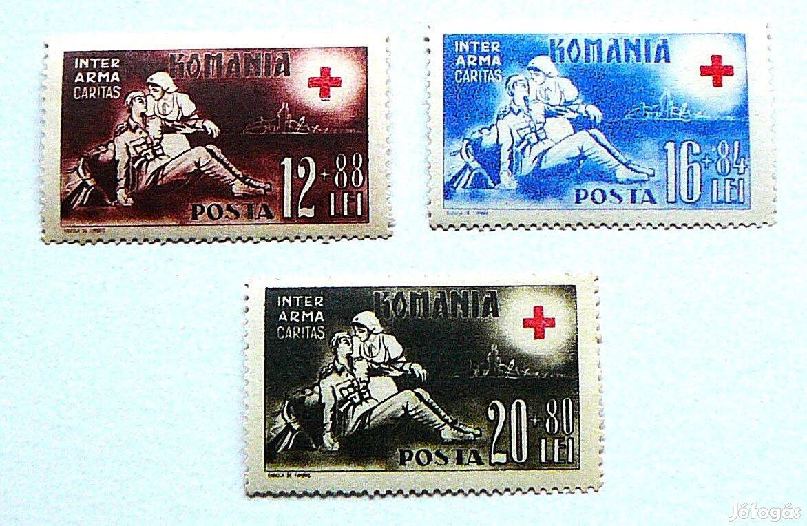 Vörös kereszt Románia bélyeg sor csomag postatiszta