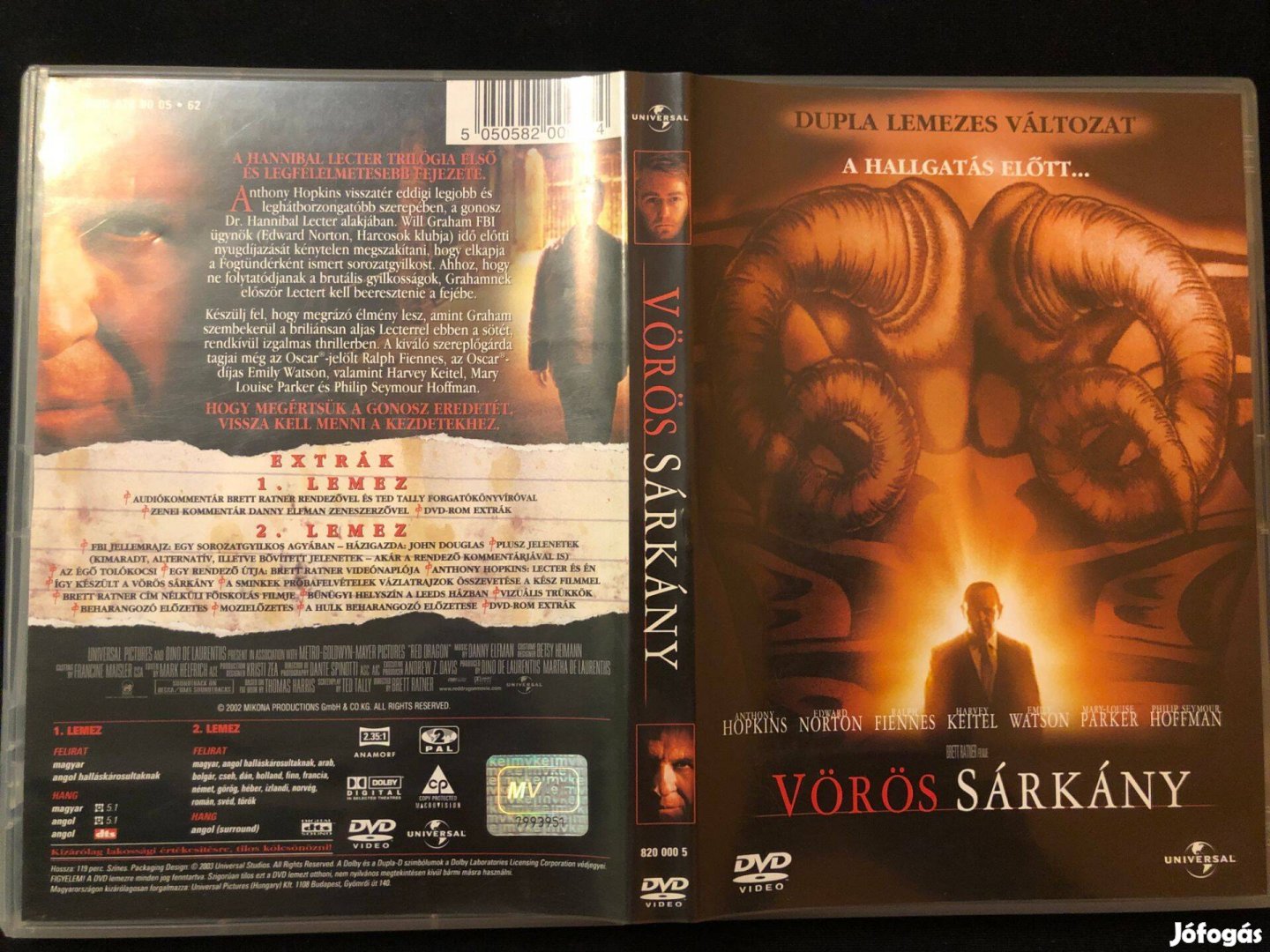 Vörös sárkány DVD (karcmentes, Anthony Hopkins, duplalemezes változat)