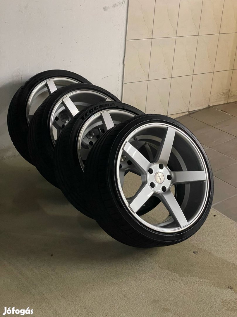 Vossen 5x120 BMW 20 coll konkáv kétszéles új gumikkal Tpms