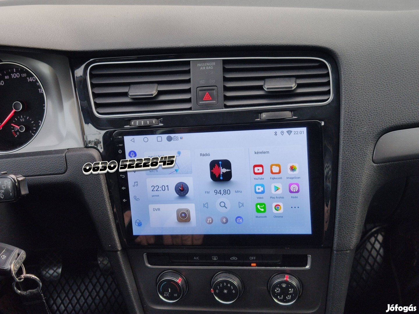 Vw Golf7 Multimédia Android Rádió Navigáció Carplay 9" Kijelző Hifi