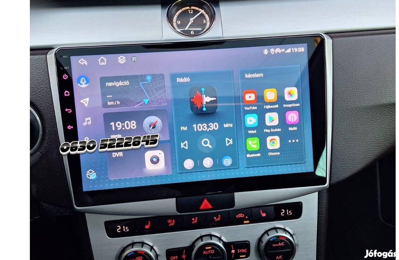 Vw Passat B6 B7 CC Android Multimédia Autó Navigáció Rádió 10" Kijelző