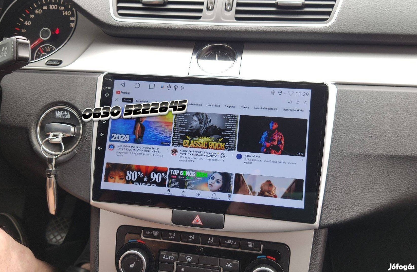 Vw Passat CC B7 B6 Multimédia Android Kijelző Navigáció Rádió Carplay