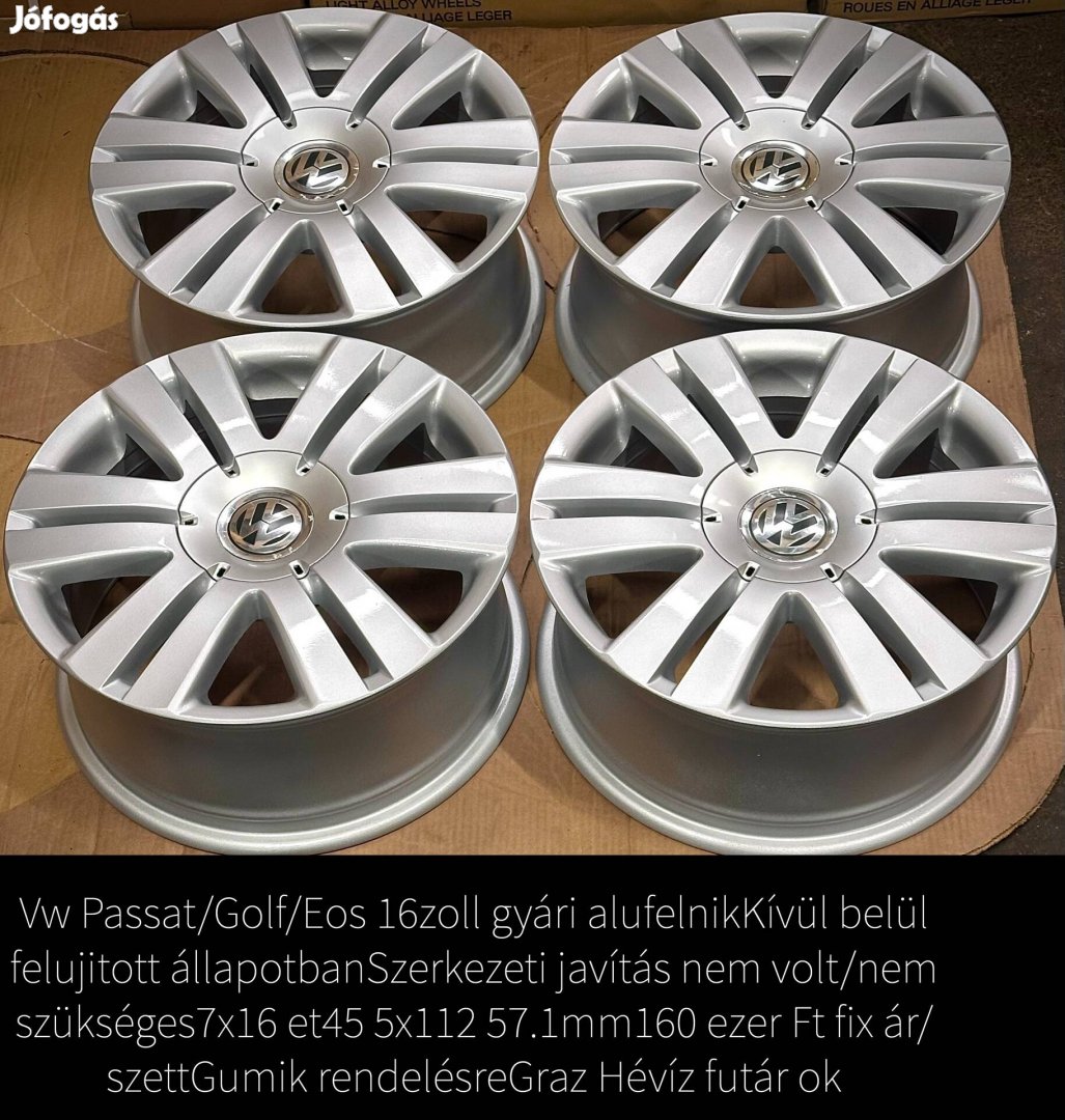 Vw Passat gyári 16 zoll felújított alufelnik