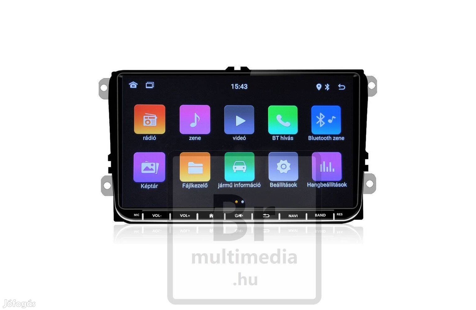 Vw Polo Tiguan Caddy Android 2Din Multimédia Autó rádió Gyári helyett