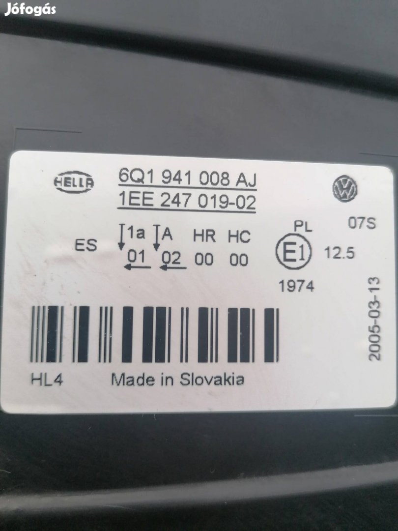 Vw Polo jobb első lámpa