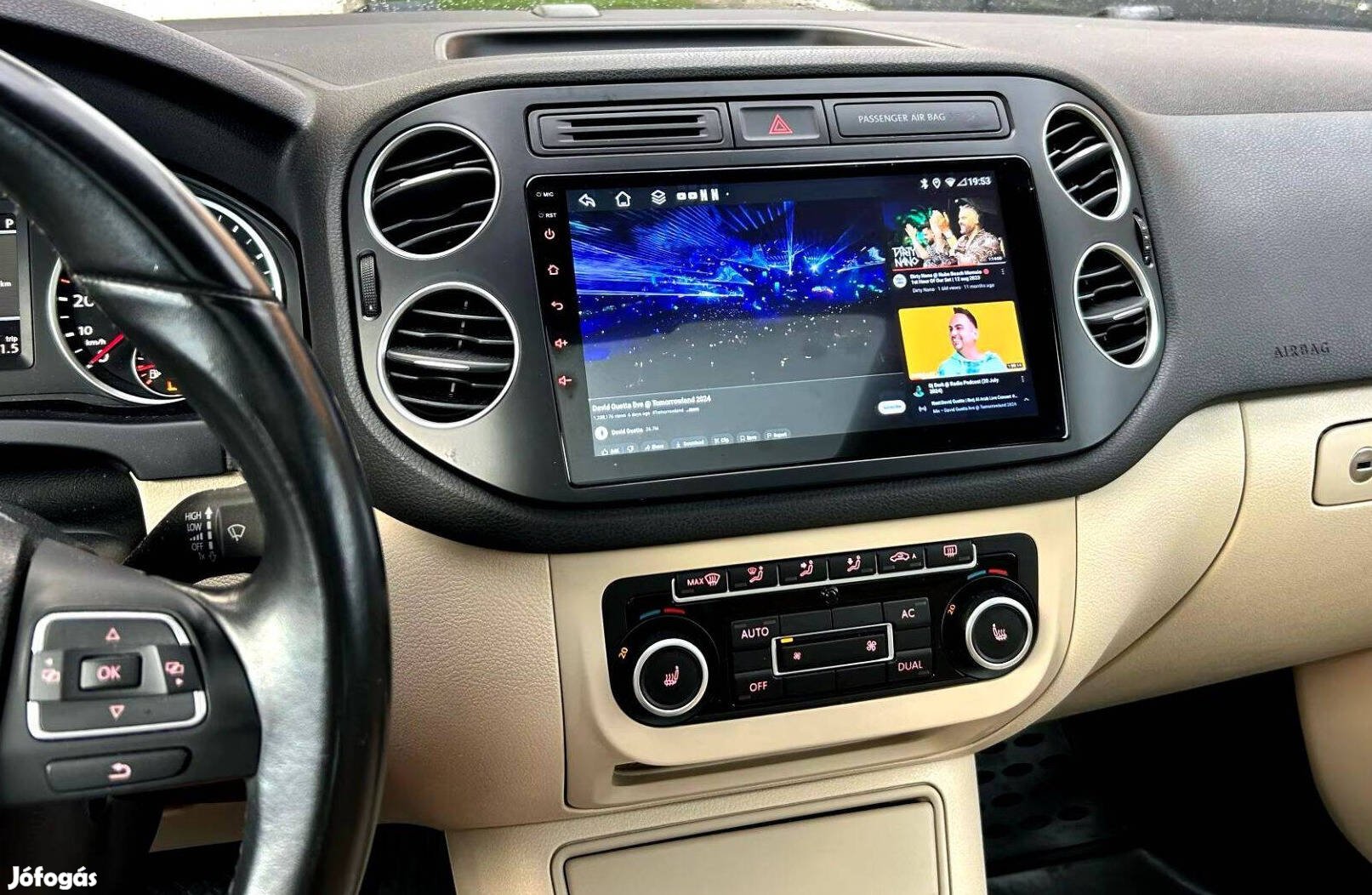 Vw Tiguan Rádió Android 2Din Multimédia Navigáció 9" Kijelző Carplay