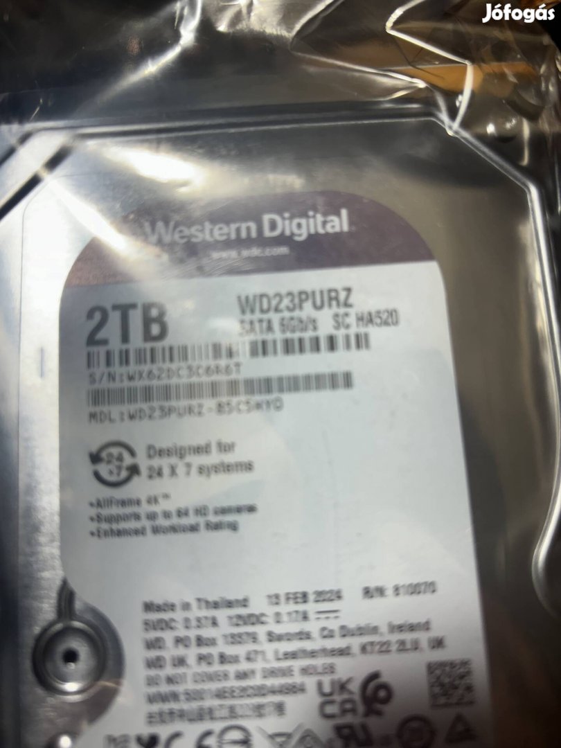 WD 2TB hdd új