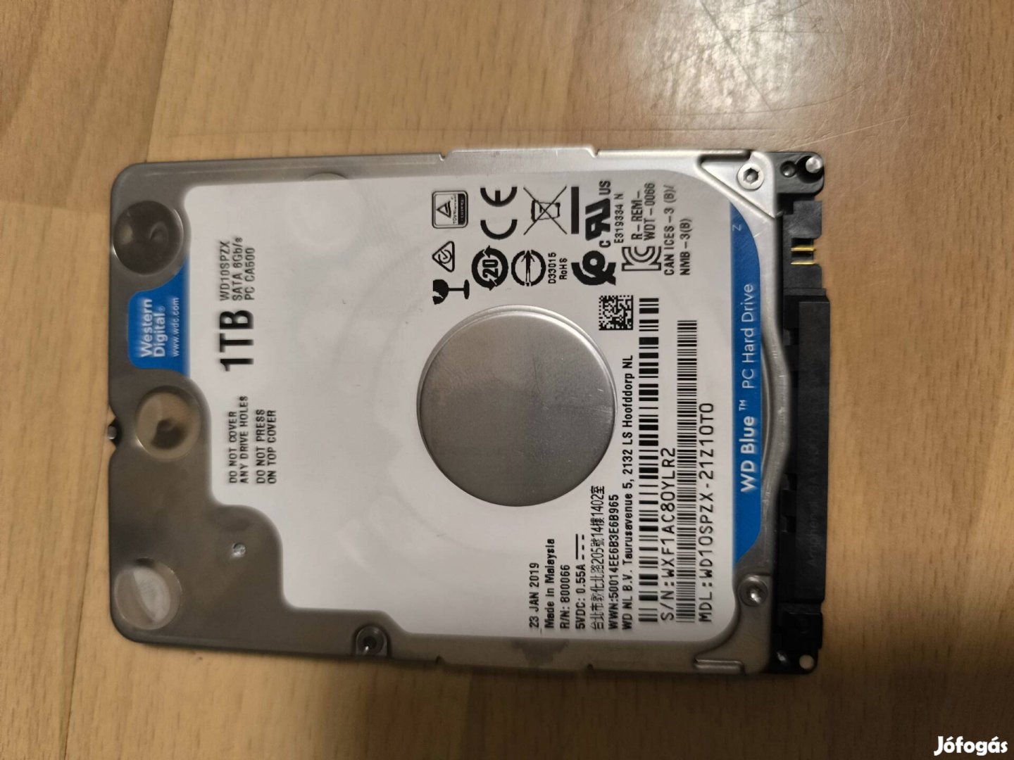 WD Blue WD10Spzx Laptop merevlemez, 1TB, 5400rpm, SATA III