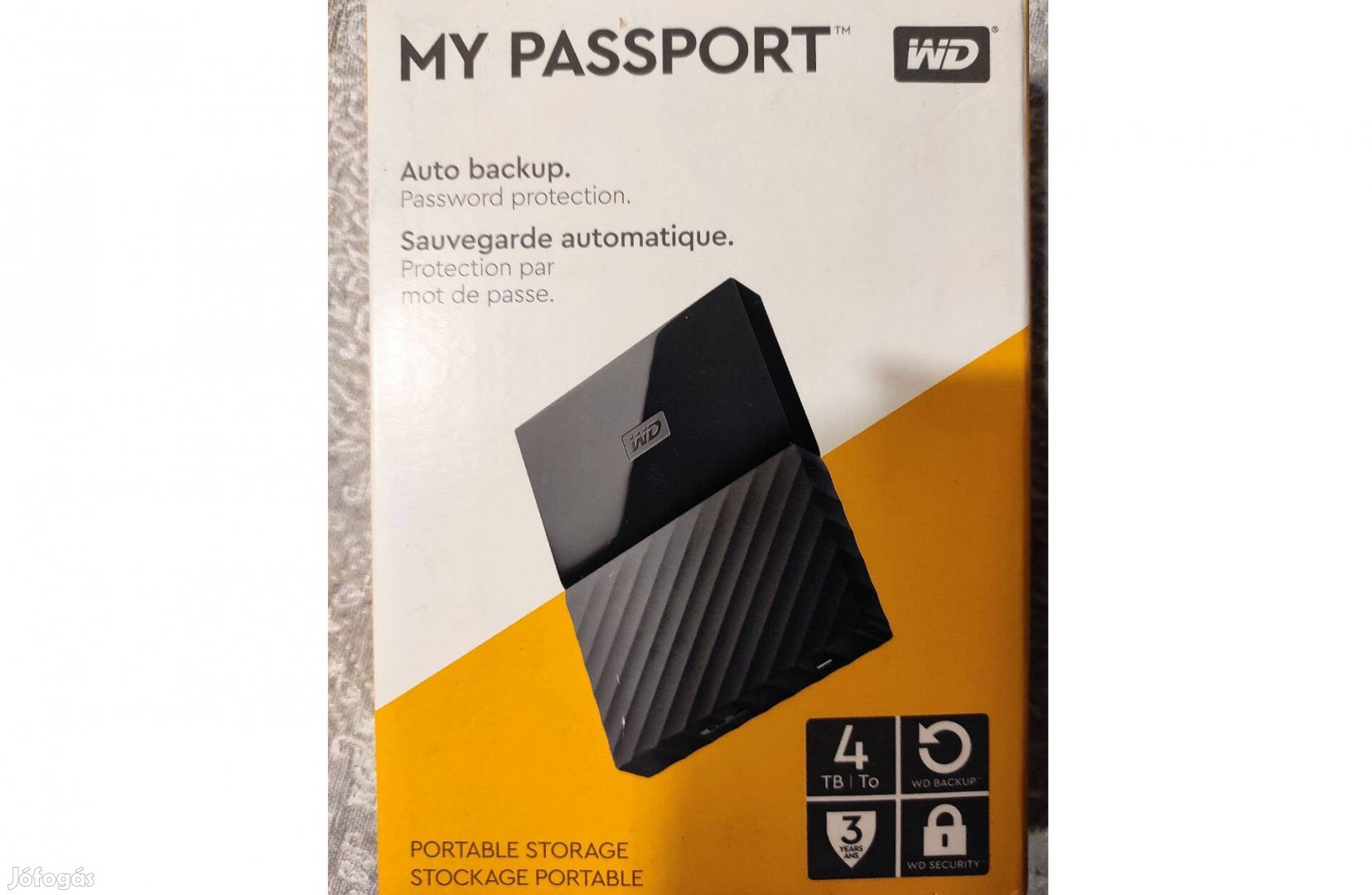 WD My Passport 4TB HDD, külső merevlemez, Új