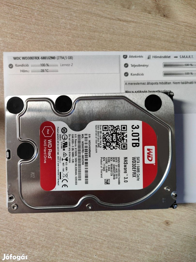 WD Red 3TB HDD 100/100 !