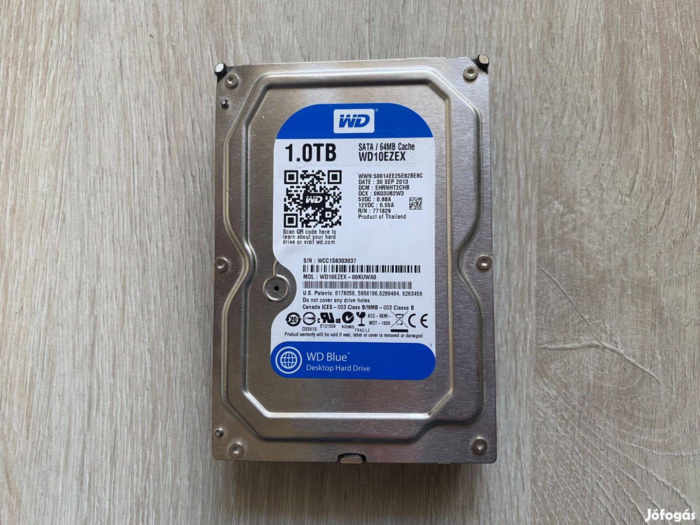 WD western digital márkájú 1TB-os hdd merevlemez winchester